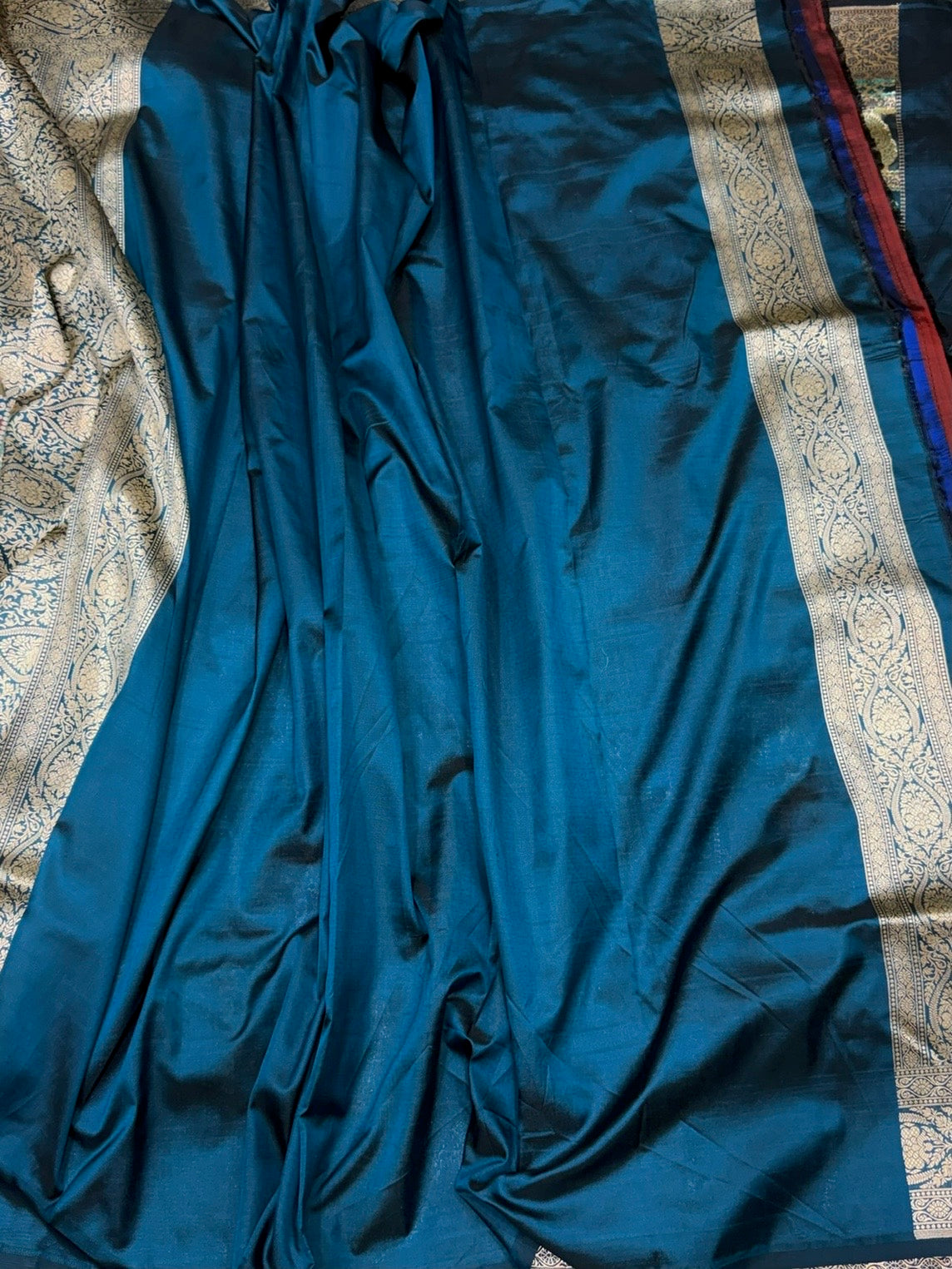 Multicolour Banarasi Pure Silk Saree – Cutwork Weave in 100% Pure Katan Silk