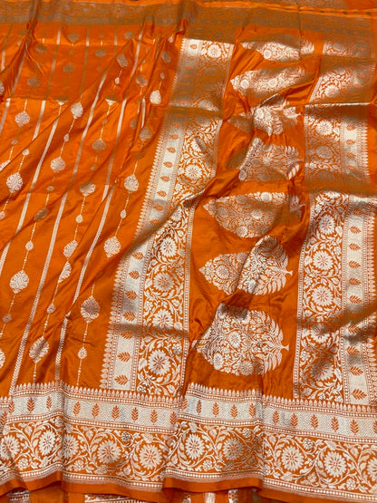 Banarasi Pure Katan Silk Saree | Pure Silk | Cutwork Technique | Banarasi Katan Silk Saree