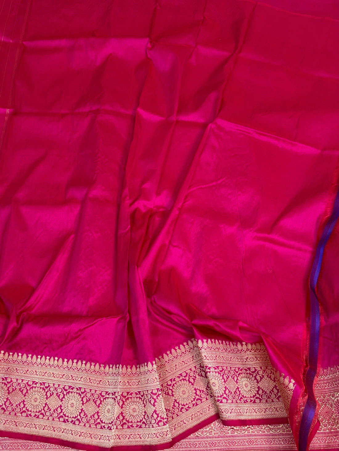 Rani Pink Vintage Handwoven Pure Banarasi Silk Saree