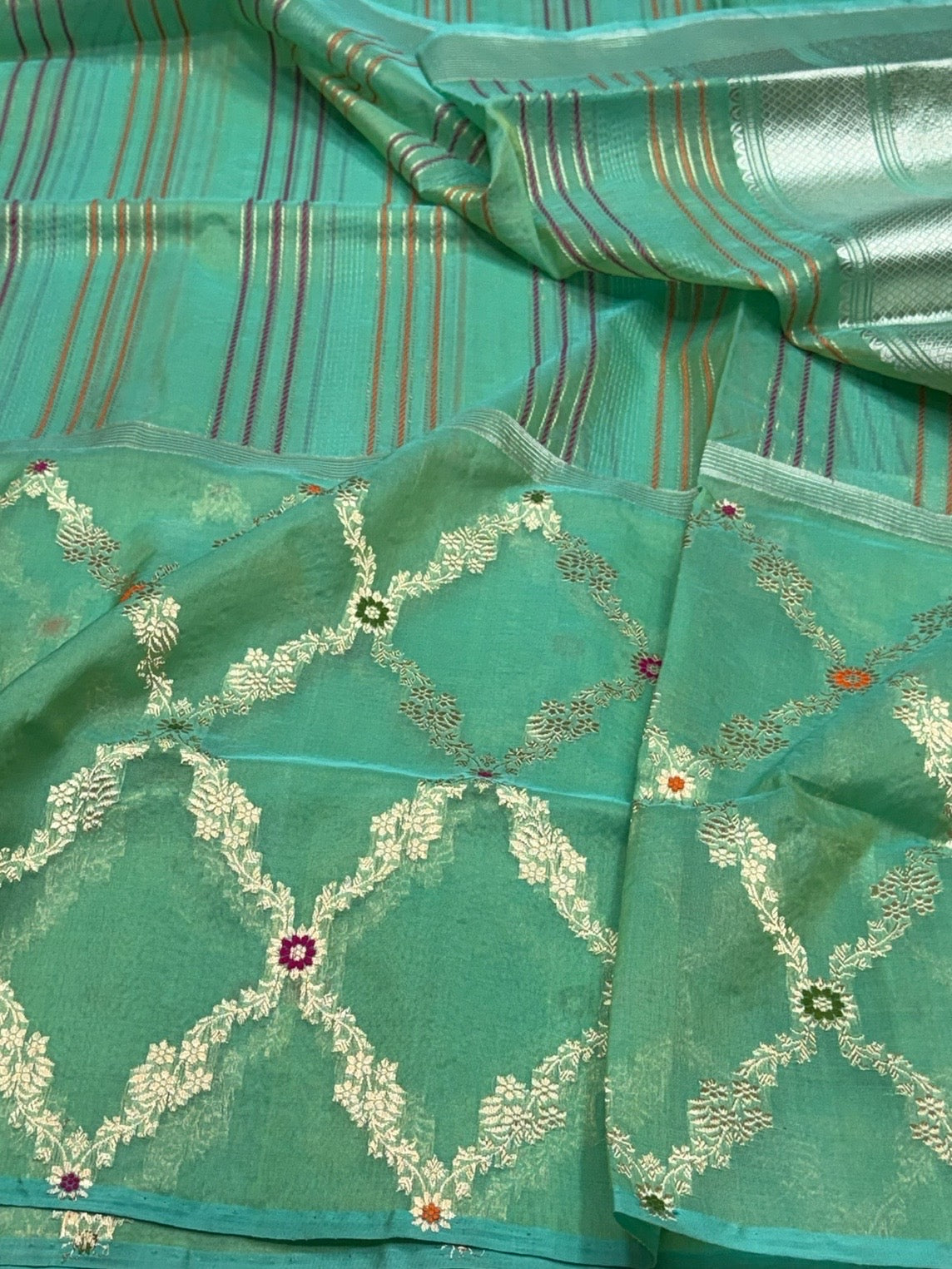 Pista Green Handwoven Pure Organza Silk Saree