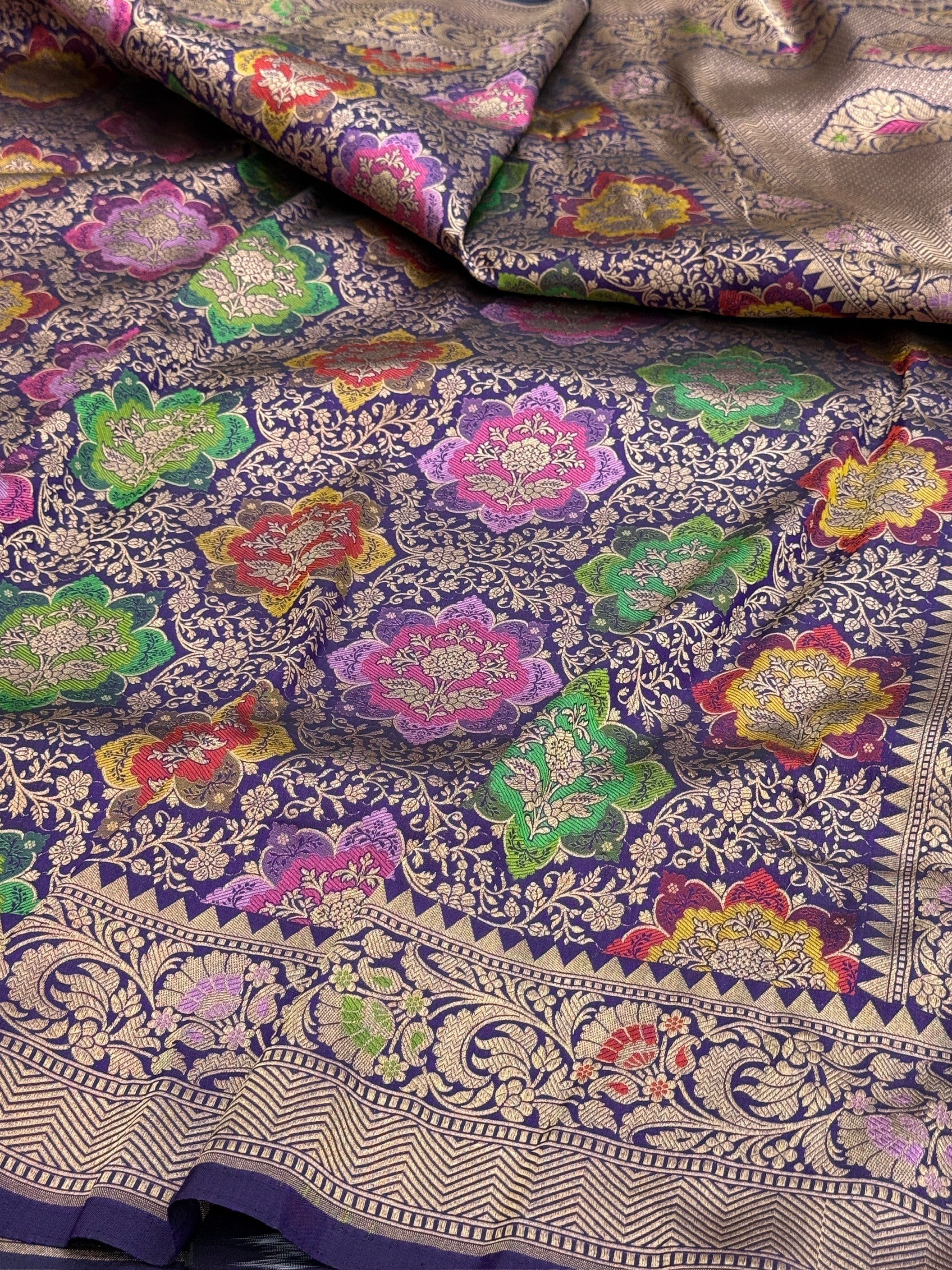 Banarasi Tilfi Minakari Pure Katan Silk Saree | Pure Silk | Minakari Work | Cutwork Technique | Banarasi Katan Silk Saree