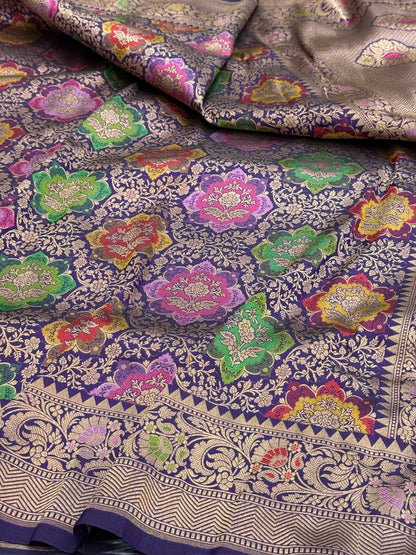 Banarasi Tilfi Minakari Pure Katan Silk Saree