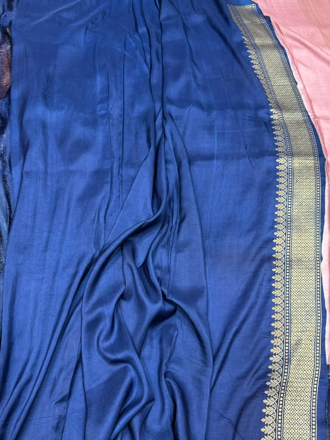 Lilac Handwoven Pure Tussar Georgette Saree