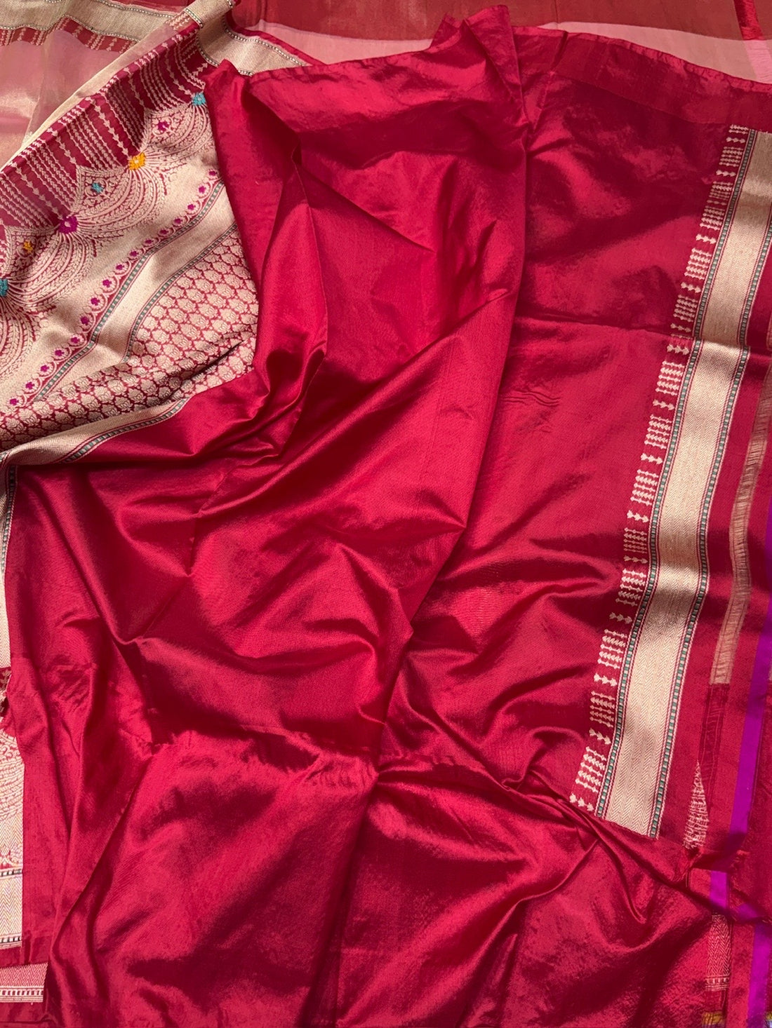 Rose Gold Handwoven Pure Banarasi Tissue Silk Saree