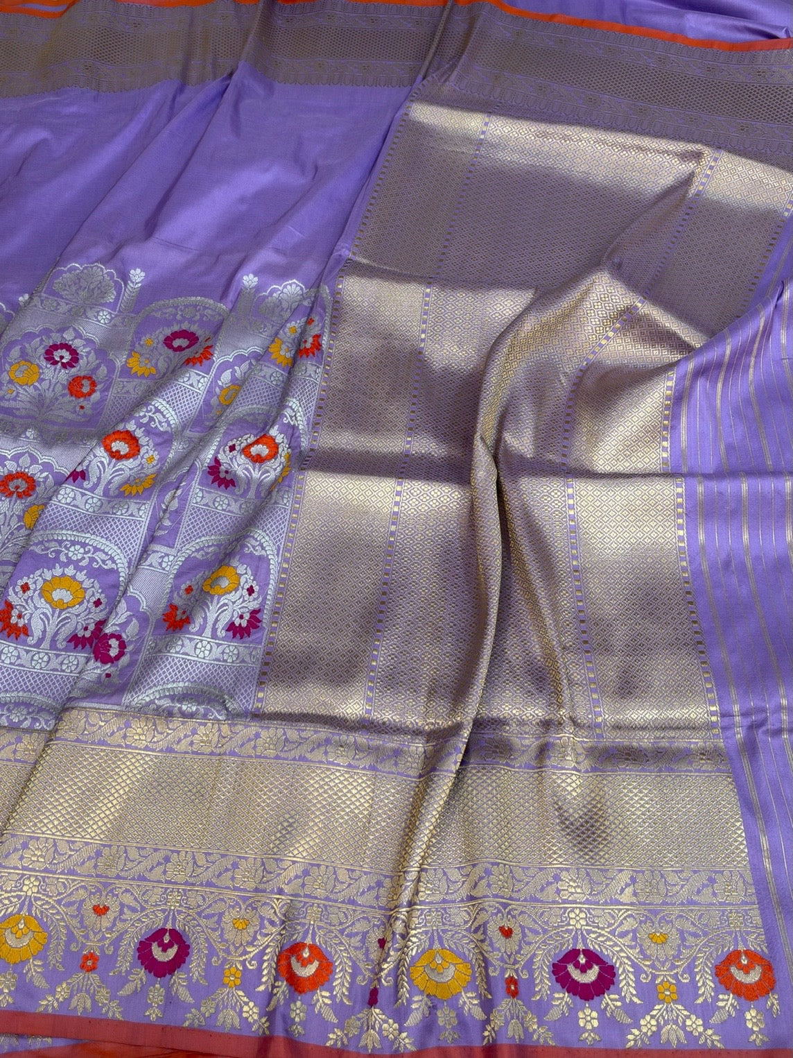 Lavender Handwoven Pure Banarasi Katan Silk Saree