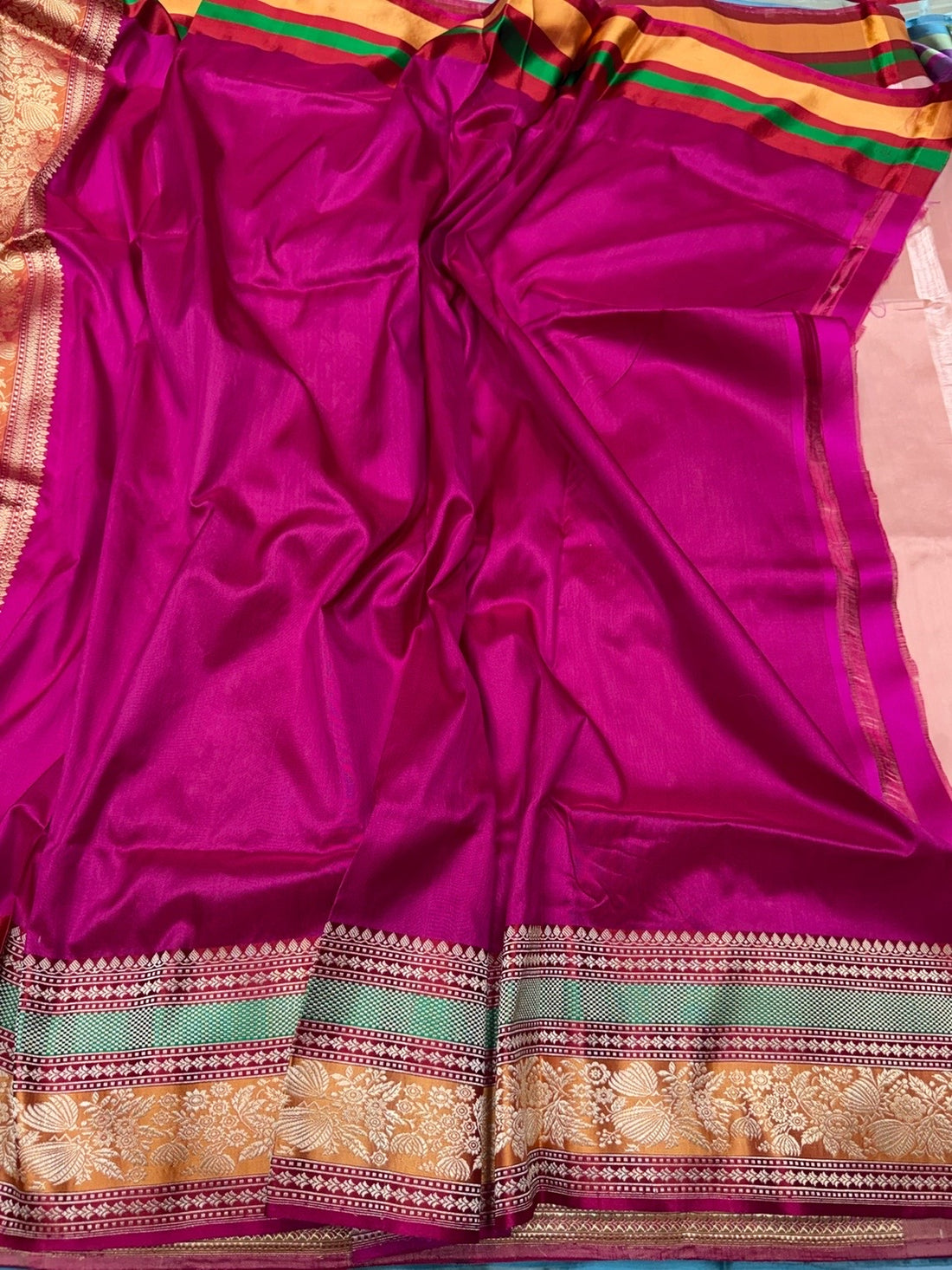 Peach Handwoven Pure Banarasi Silk Saree