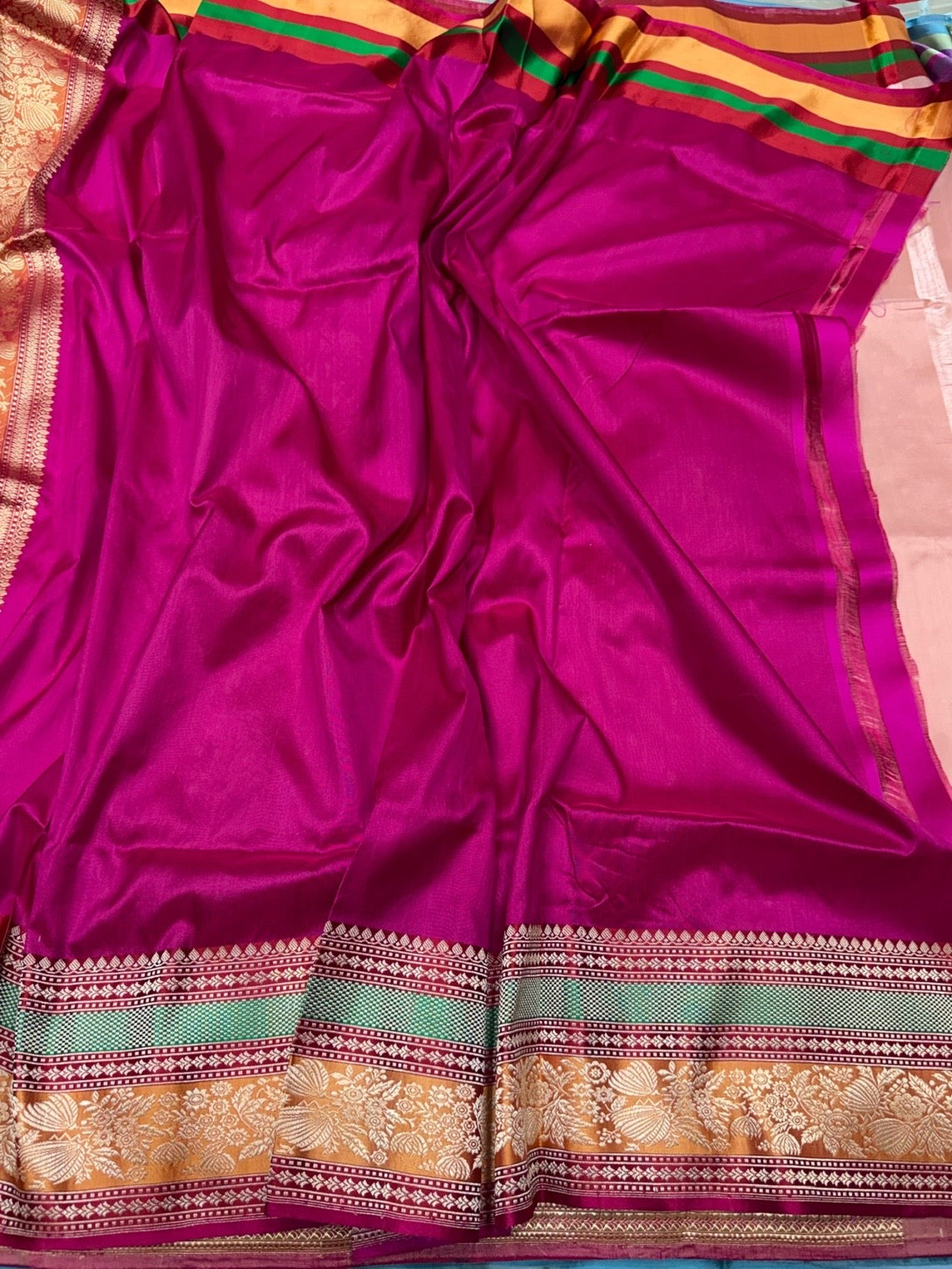 Peach Handwoven Pure Banarasi Silk Saree