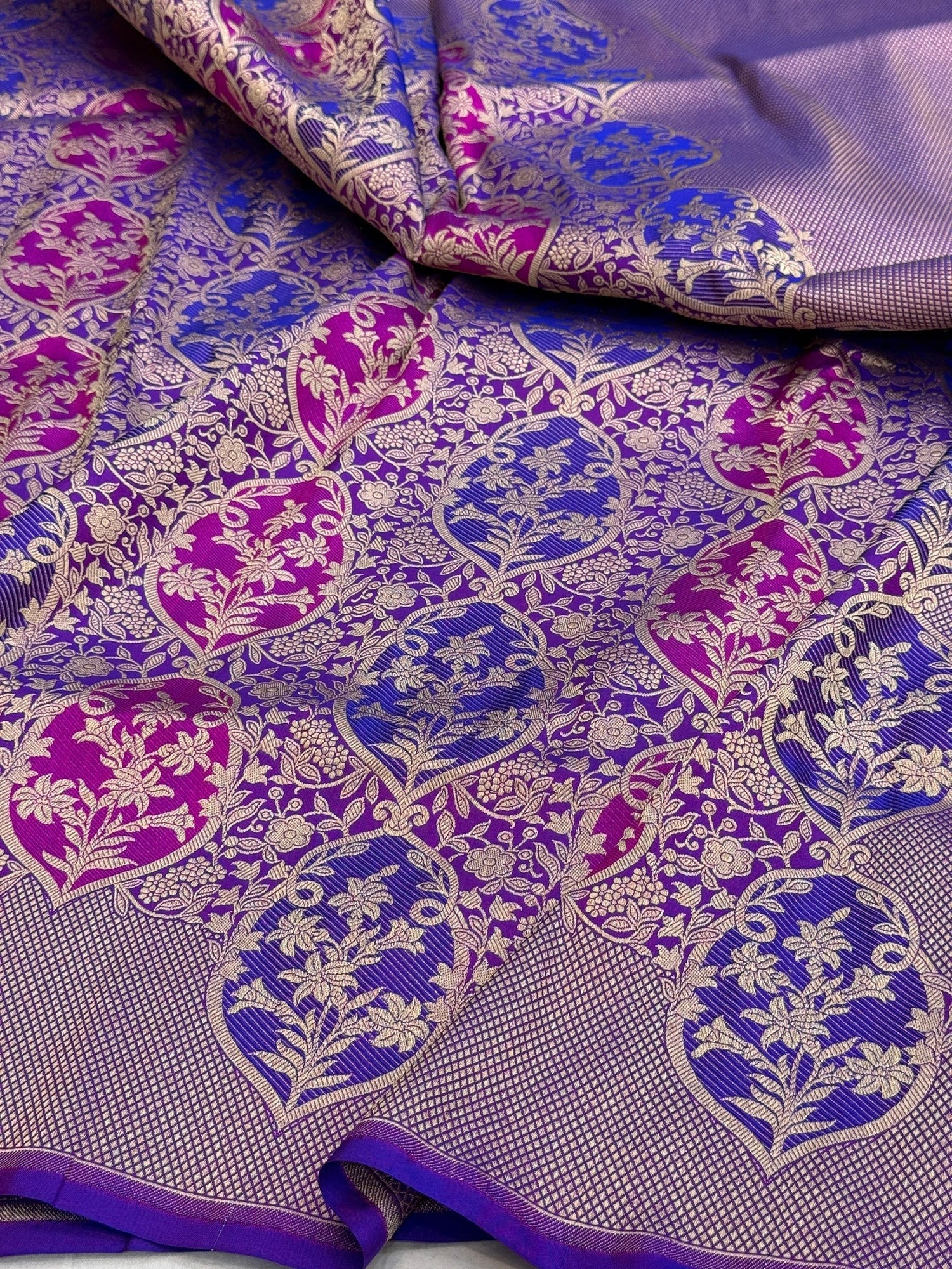 Banarasi Minakari Pure Silk Brocade Saree | 100% Pure Katan Silk Handwoven in Banaras