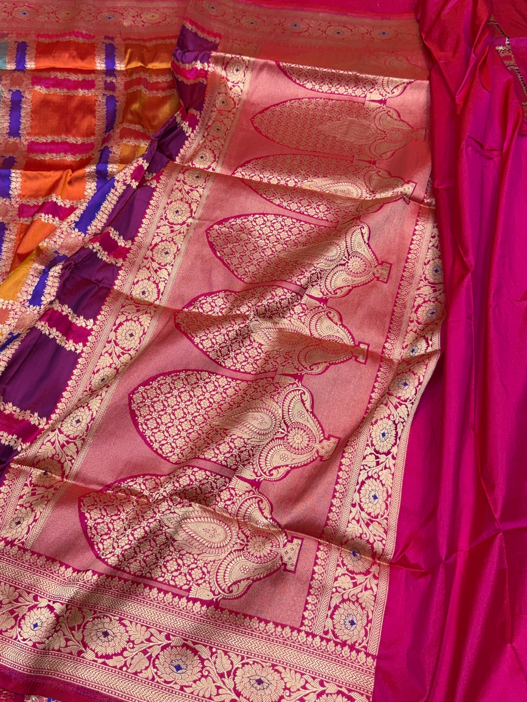 Multicolour Banarasi Pure Silk Saree