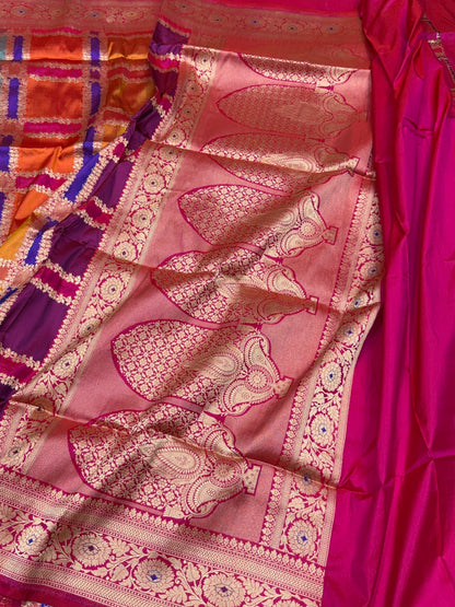 Multicolour Banarasi Pure Silk Saree