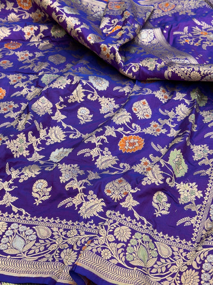 Banarasi Minakari Pure Katan Silk Saree | Pure Silk | Minakari Work | Cutwork Technique | Banarasi Katan Silk Saree