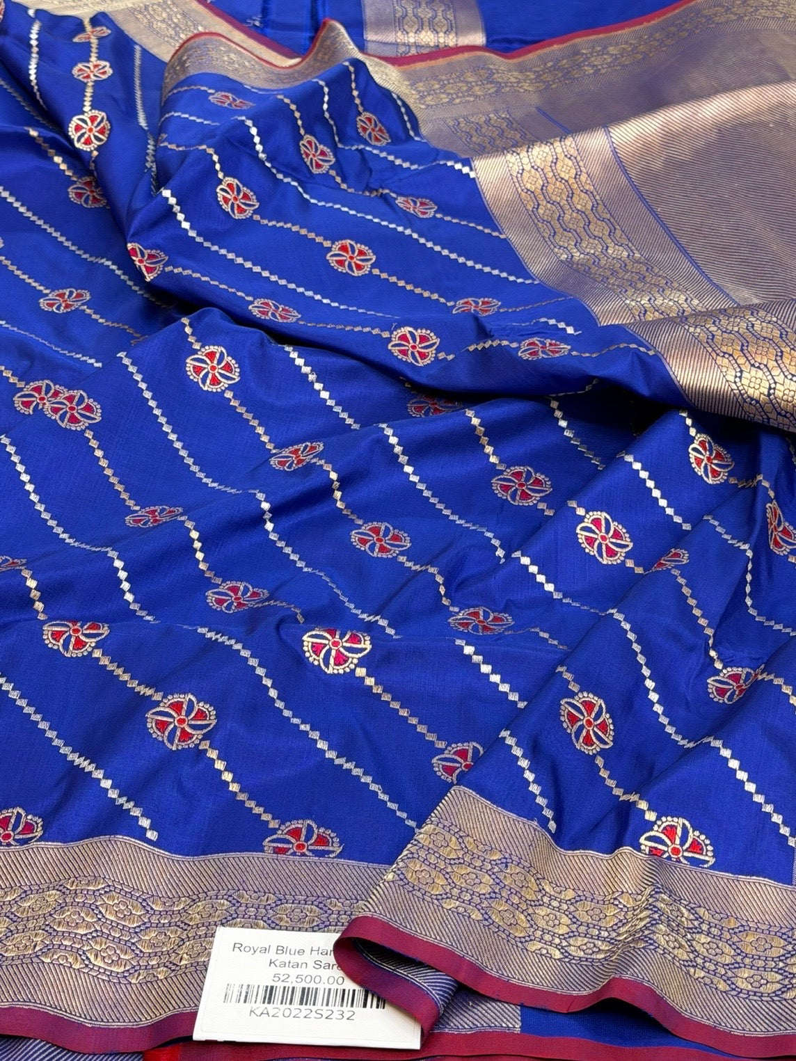 Royal Blue Handwoven Pure Banarasi Katan Silk Saree