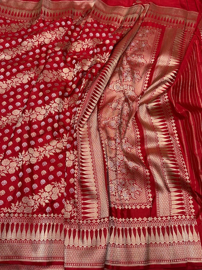 Red Handwoven Pure Banarasi Silk Saree