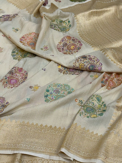 Natural Handwoven Pure Tussar Georgette Saree
