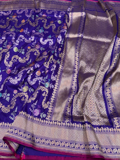 Purple Handwoven Pure Banarasi Silk Saree