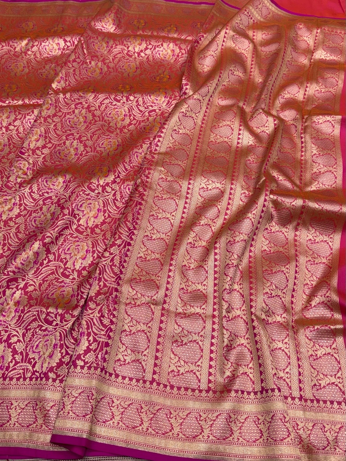 Banarasi Minakari Pure Silk Brocade Saree – Katan Silk with Intricate Minakari &amp; Rich Brocade Weave