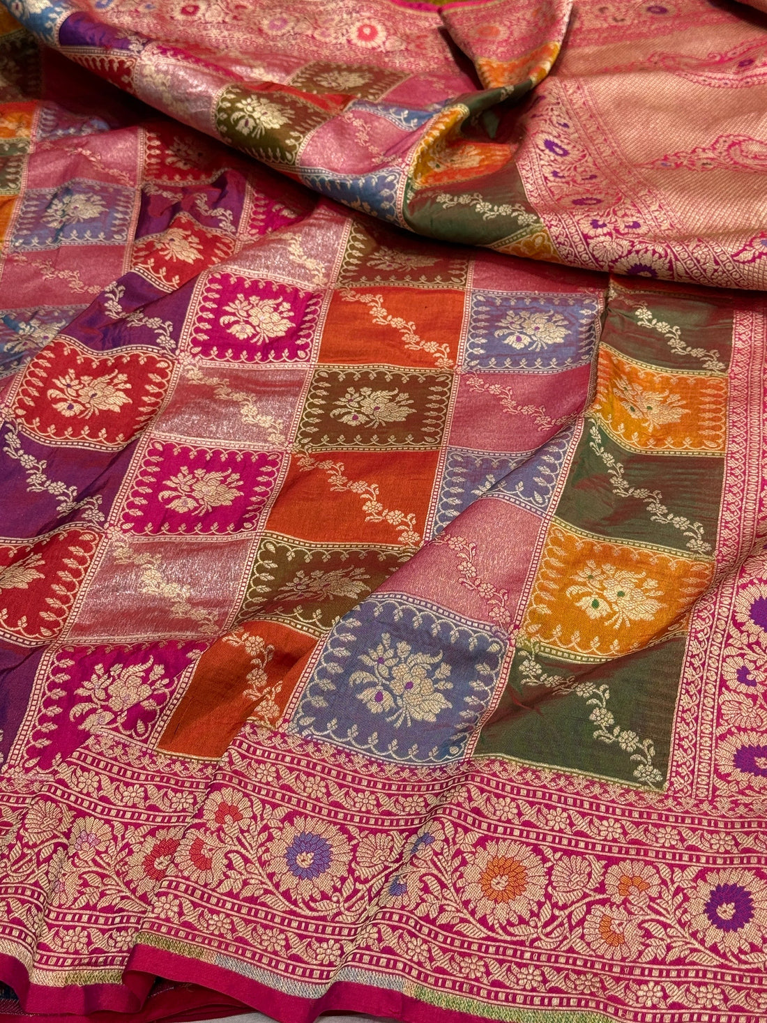 Banarasi Pure Rangkaat Silk Saree – Cutwork Weave in 100% Pure Katan Silk