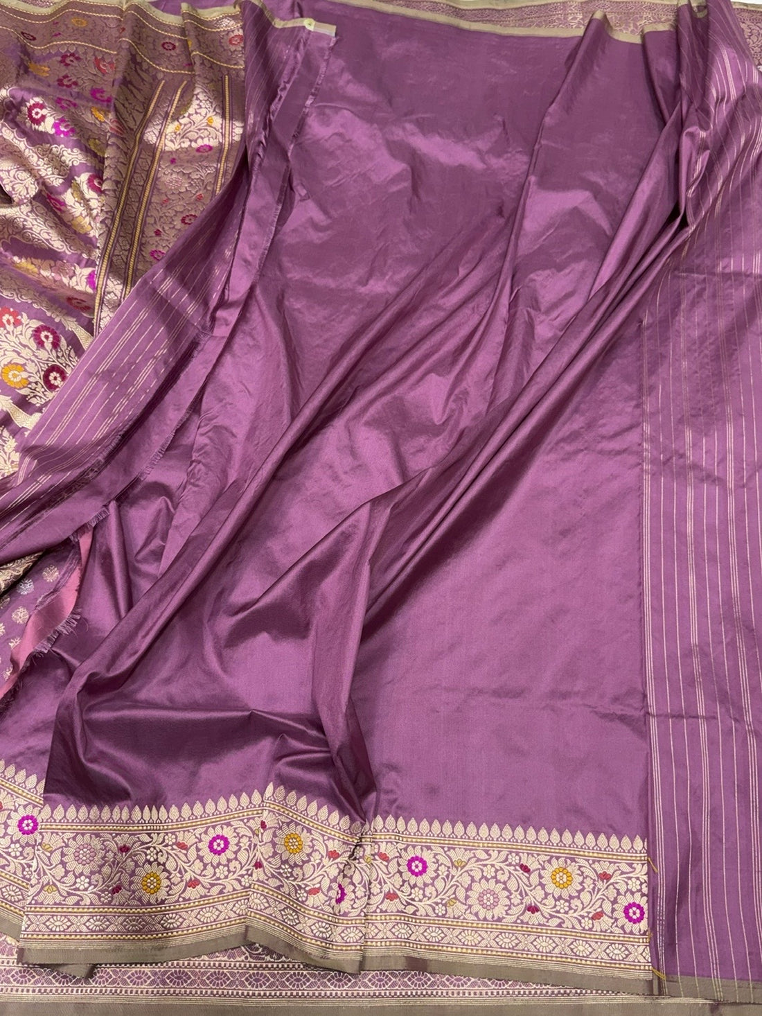 Plum Purple Handwoven Pure Banarasi Silk Saree