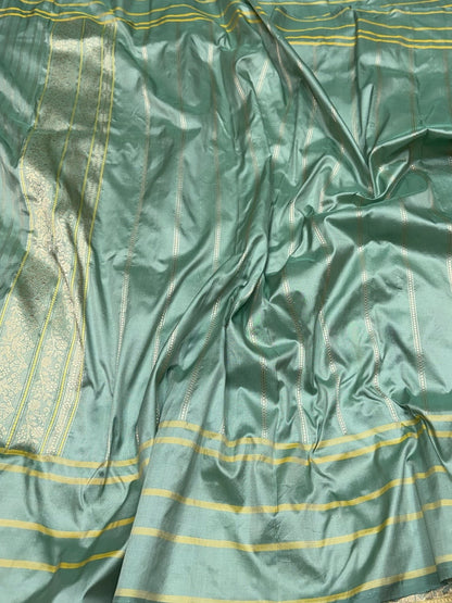 Pista Handwoven Pure Banarasi Silk Saree