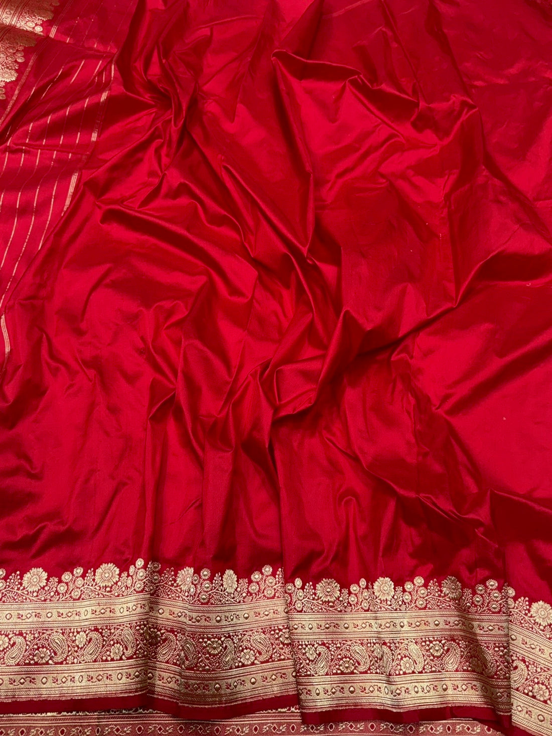 Red Handwoven Pure Banarasi Silk Saree | Kadwa Katan Mulberry Silk