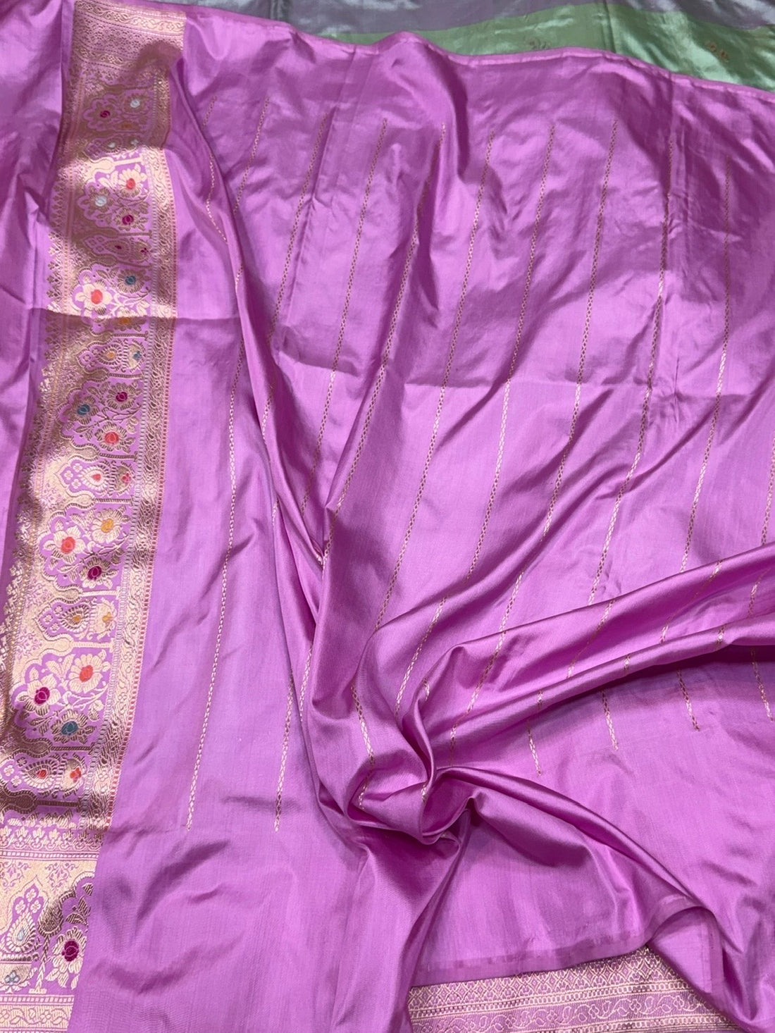 Pista Green Ektara Handwoven Pure Silk Banarasi Saree