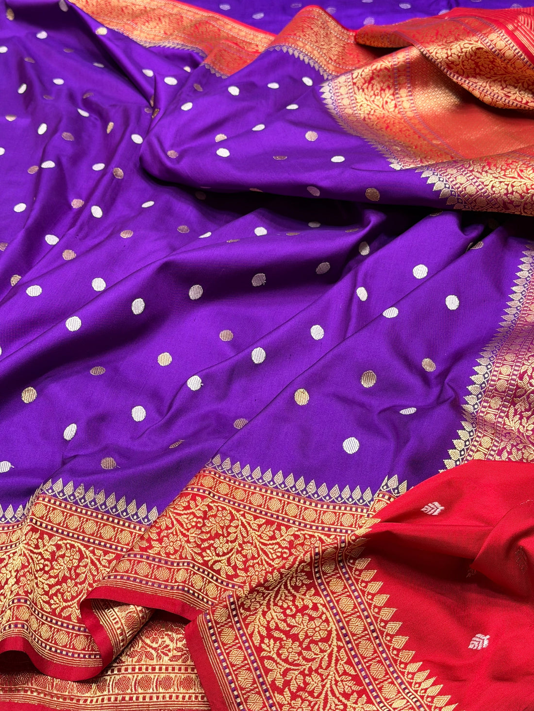 Purple Handwoven Banarasi Ektara Pure Silk Saree