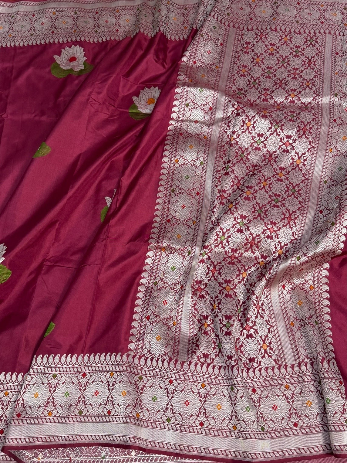 Maroon Handwoven Pure Banarasi Ektara Silk Saree