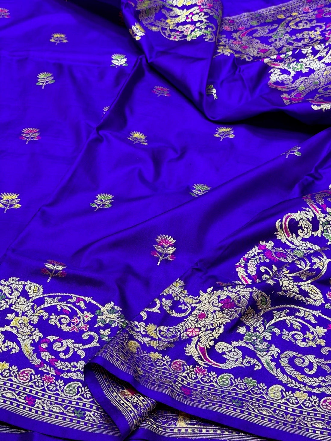 Royal Blue Handwoven Pure Banarasi Ektara Silk Saree