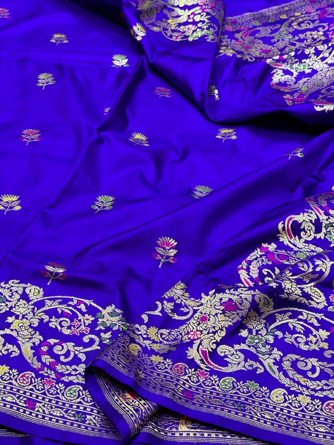 Royal Blue Handwoven Pure Banarasi Ektara Silk Saree