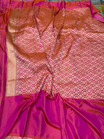 Sea Green Pure Banarasi Katan Silk Saree – Handwoven Kadwa Booti