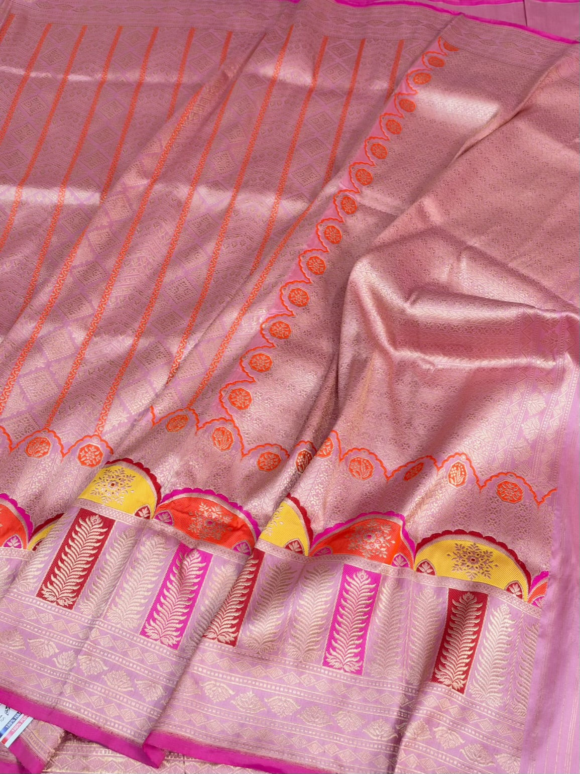 Baby Pink Handwoven Banarasi Pure Silk Brocade Saree