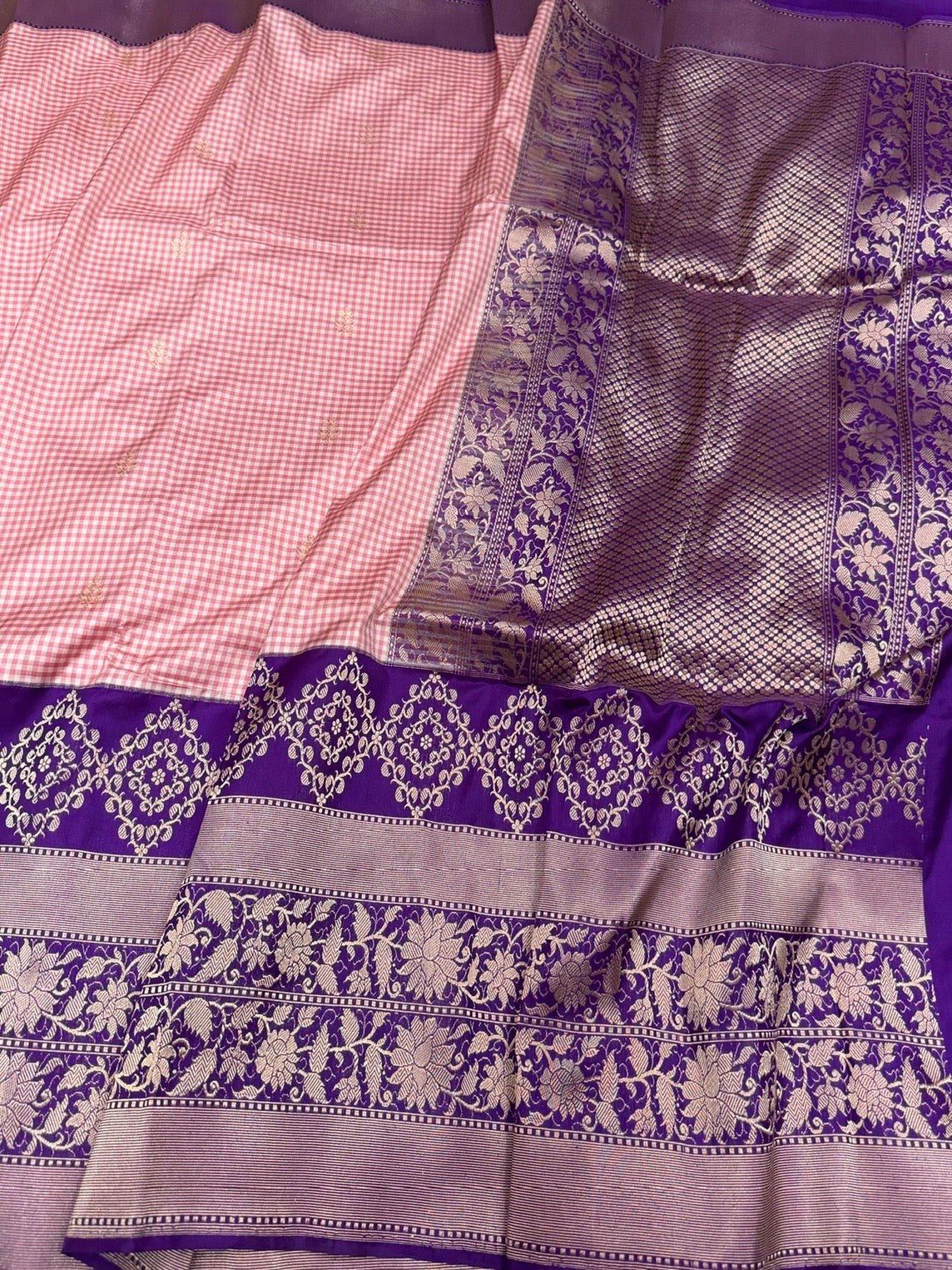 Purple Handwoven Pure Banarasi Ektara Silk Saree