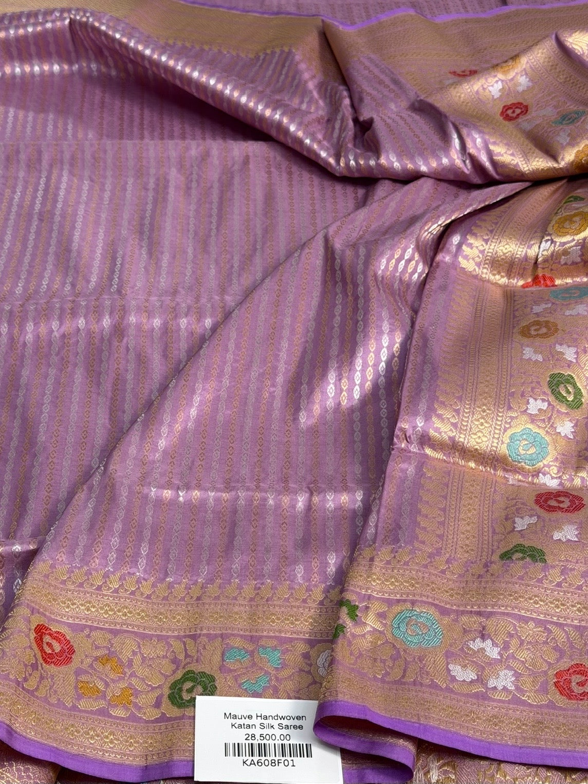 Mauve Handwoven Pure Banarasi Silk Saree