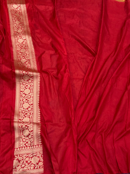 Red Rangkaat Banarasi Pure Katan Silk Saree