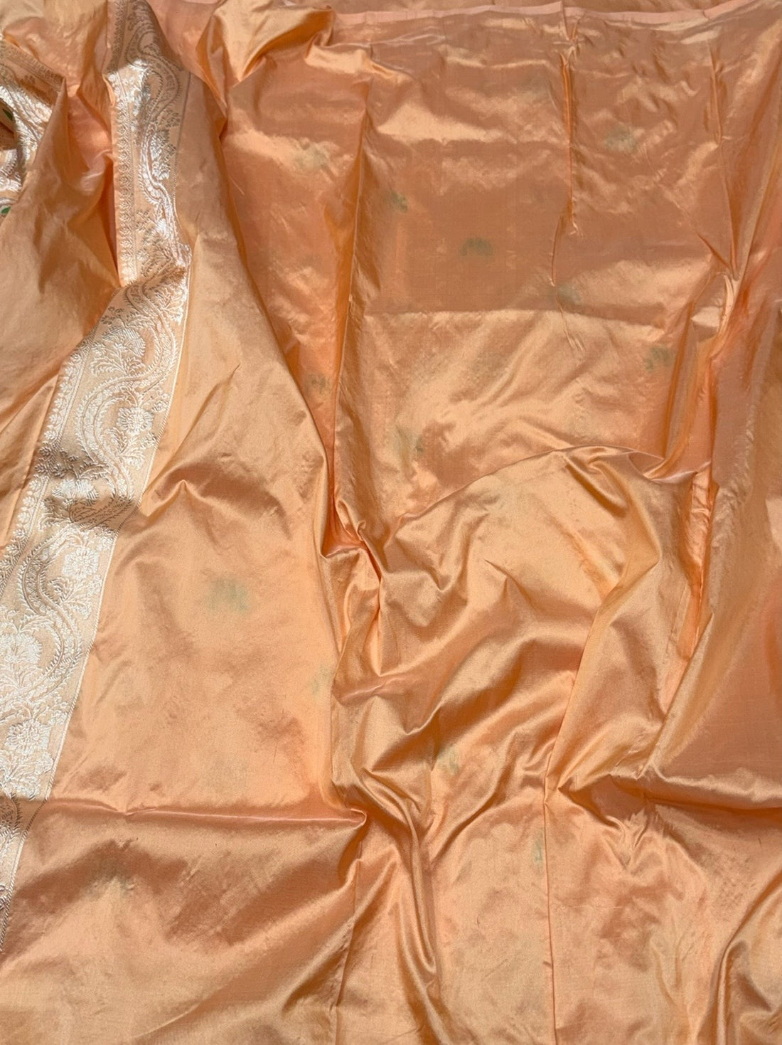 Peach Handwoven Pure Banarasi Silk Saree