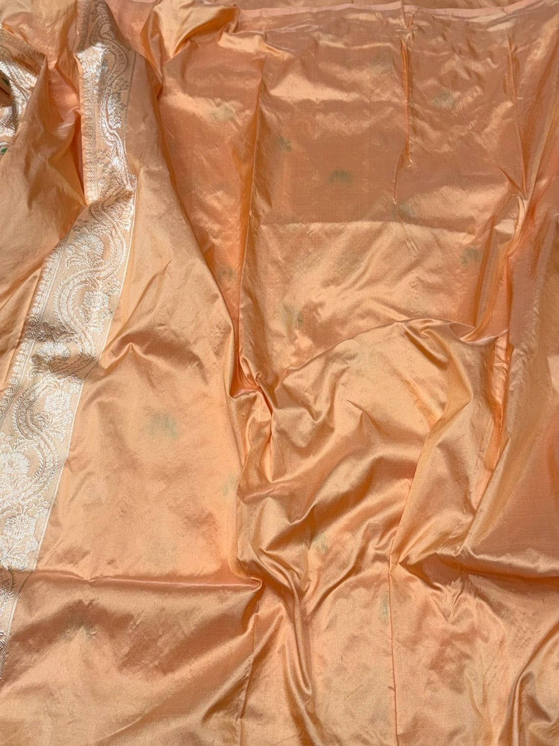 Peach Handwoven Pure Banarasi Silk Saree