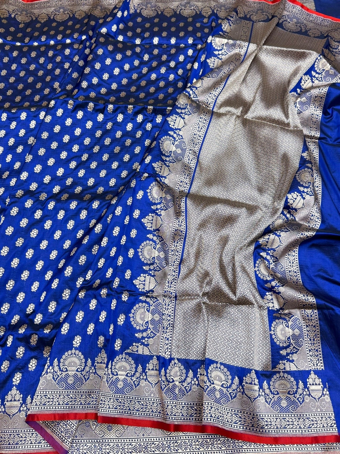 Banarasi Silk Saree in Cutwork Weave – Katan Silk Elegance