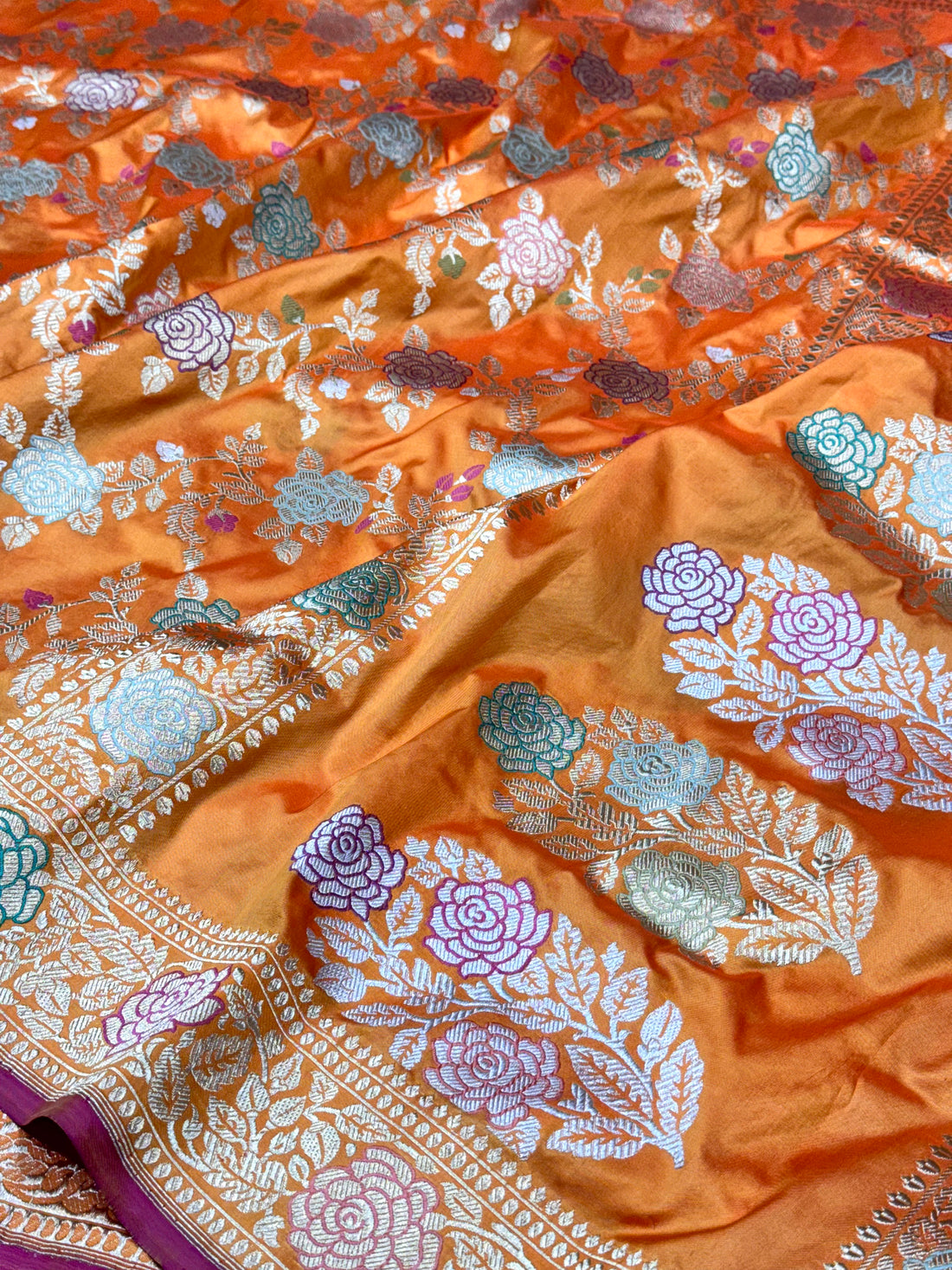 Fanta Orange Handwoven Pure Silk Saree