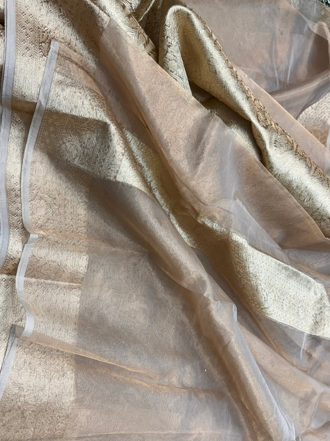 Rose Gold Pure Tissue Saree