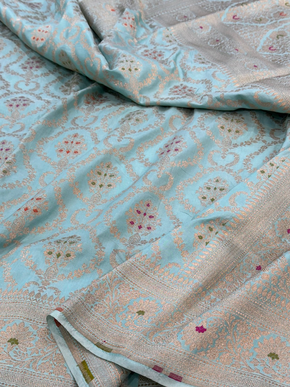 Banarasi Minakari Pure Katan Silk Saree | Pure Silk | Minakari Work | Cutwork Technique | Banarasi Katan Silk Saree