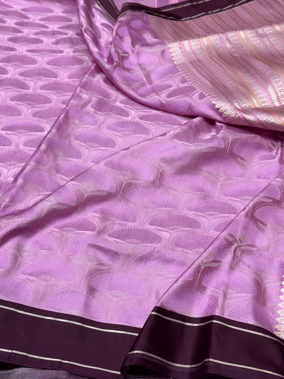 Handwoven Pure Banarasi Satin Tanchoi Silk Saree