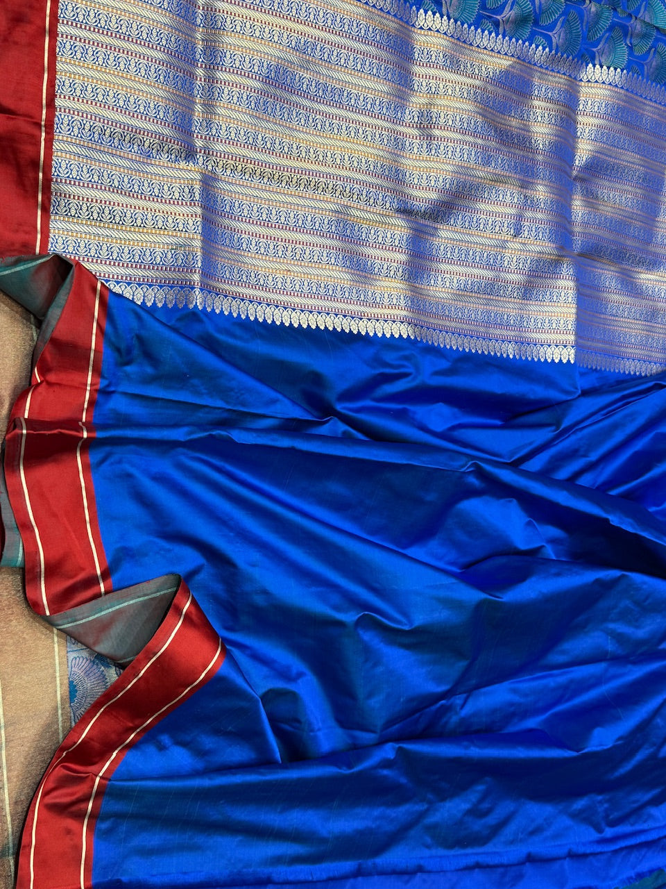 Handwoven Pure Banarasi Satin Tanchoi Silk Saree