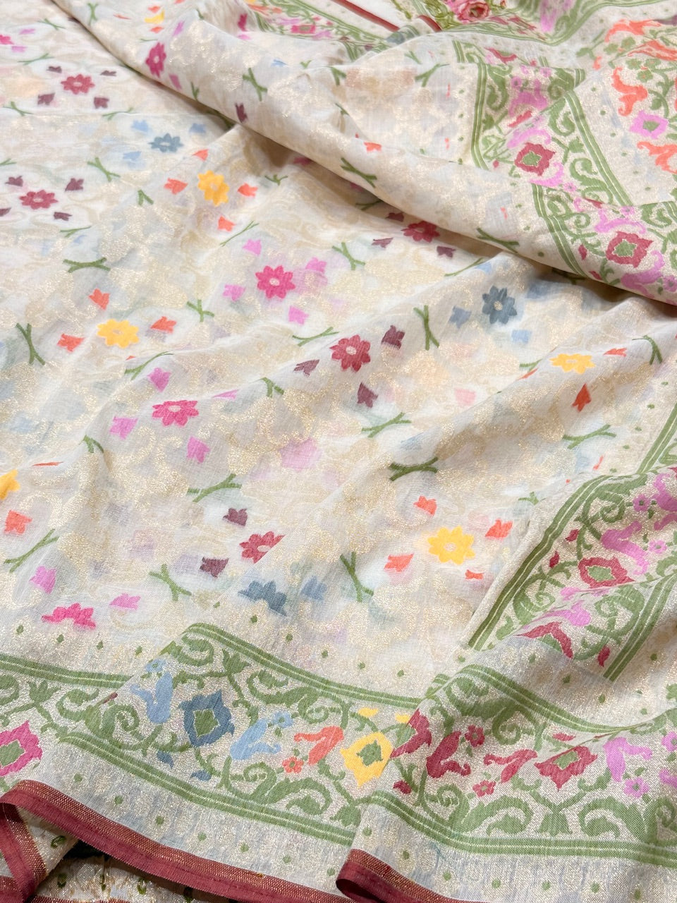 Banarasi Pure Muslin Cotton Jamdani Saree