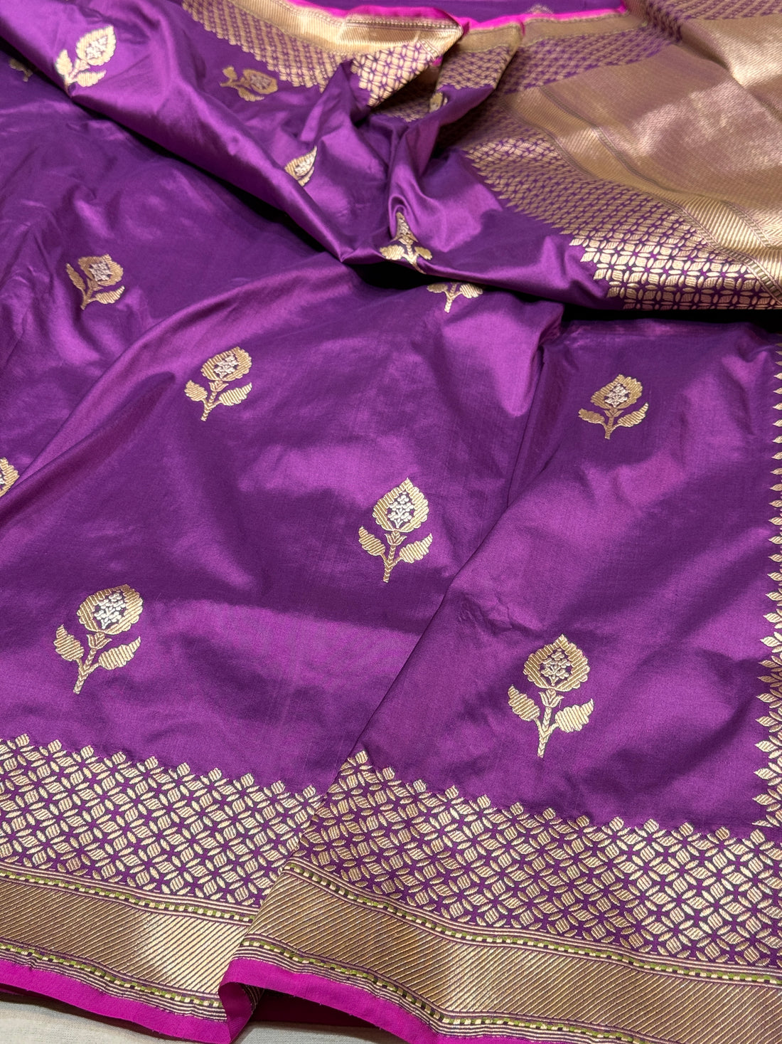 Purple Handwoven Banarasi Silk Saree
