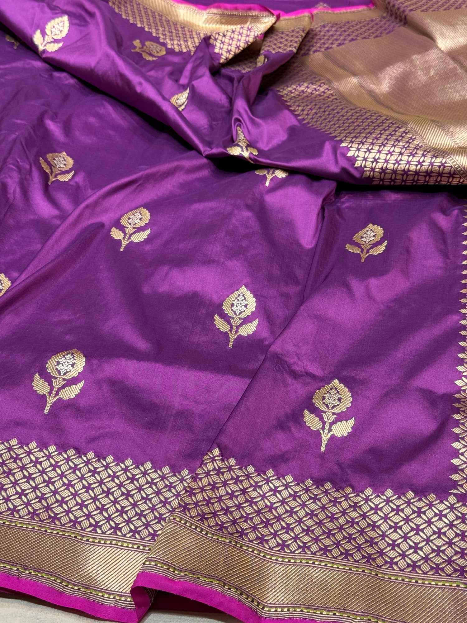 Purple Handwoven Banarasi Silk Saree