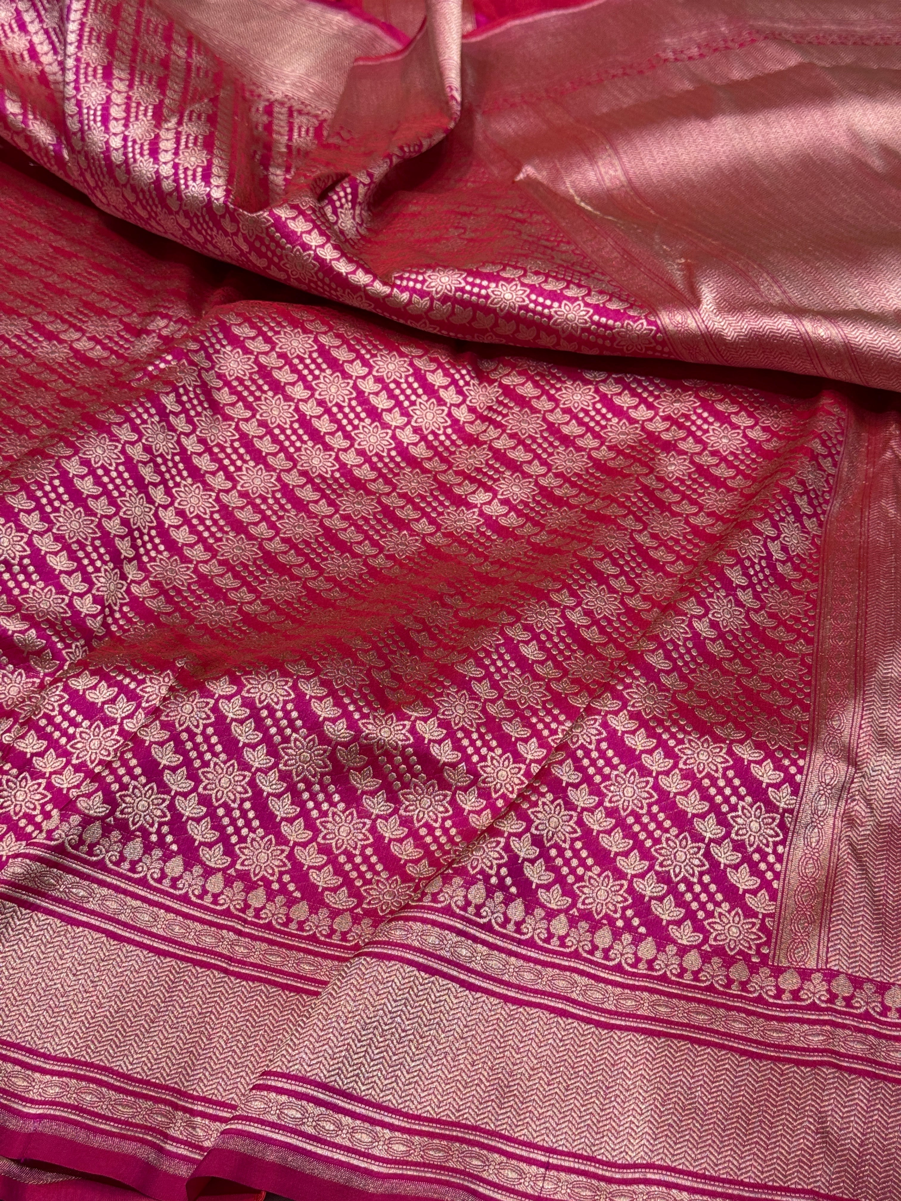 Banarasi Pure Silk Brocade Saree – Luxurious Katan Silk with Intricate Brocade Weave