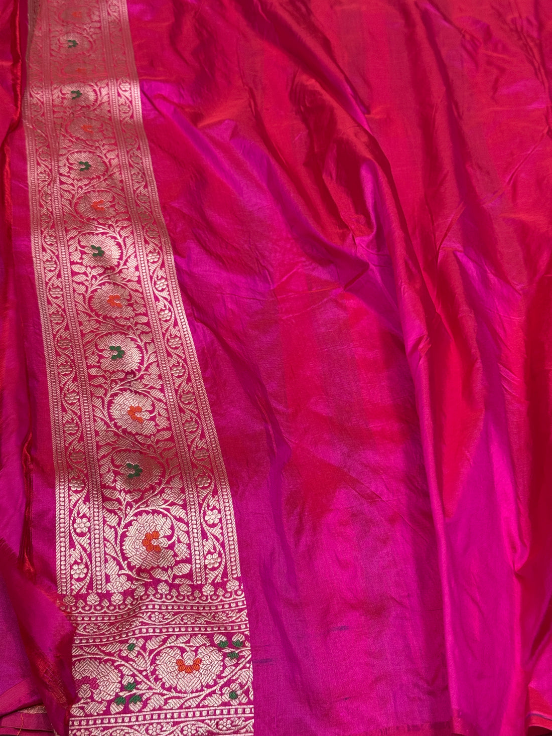Rani Pink Banarasi Minakari Pure Silk Saree