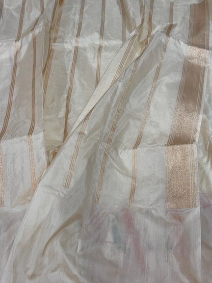 Cream Handwoven Banarasi Pure Silk Saree