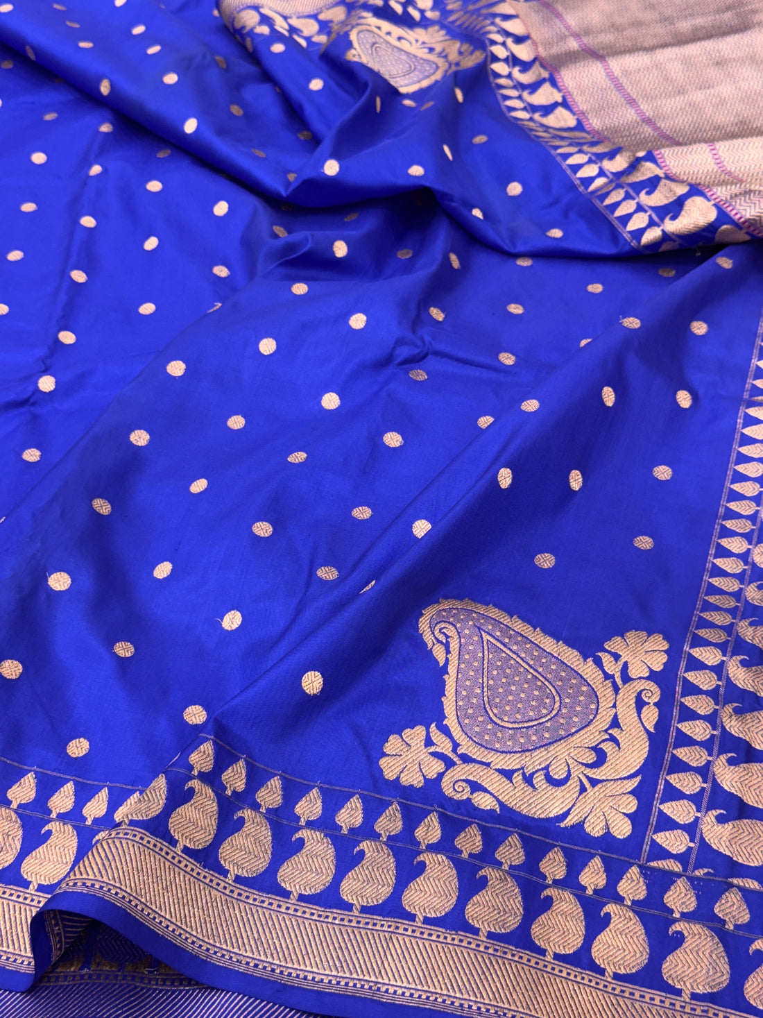 Royal Blue Handwoven Koniya Pure Banarasi Silk Saree