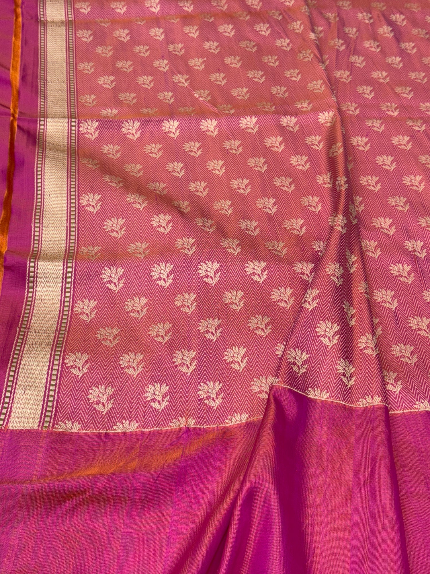 Peach Handwoven Banarasi Pure Silk Saree